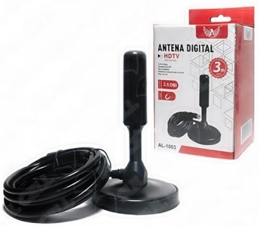  - Antenas - preta - Central - unidade    Cod. ANTENA DIGITAL ALTOMEX AL-1003